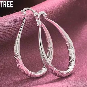 Серьги-пусеты из стерлингового серебра 925 пробы U-образной формы, подарок, вечеринка, мода, свадебные украшения 30mm*33mm