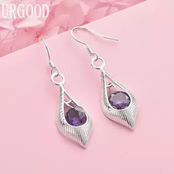 925 Sterling Silver Wedding Jewelry AAA Zircon Earrings
