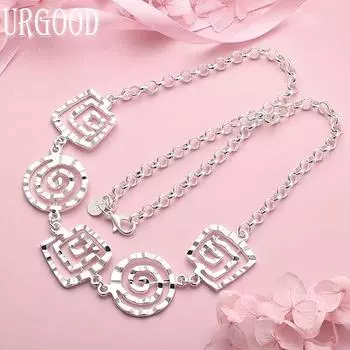 925 Sterling Silver Wedding Jewelry Thread Necklace 45cm