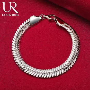 925 стерлингового серебра 10 мм змея цепи модные свадебные украшения 20CM