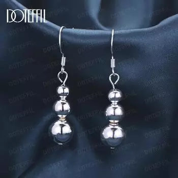 925 стерлингового серебра 6 8 10 мм полые бусины кулон пирсинг модные свадебные украшения 4.50*1.00cm