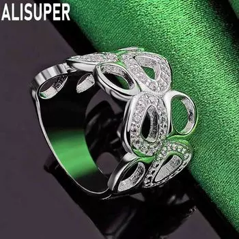 925 стерлингового серебра AAA циркон сердце мода шарм изысканное кольцо ювелирные изделия 7#