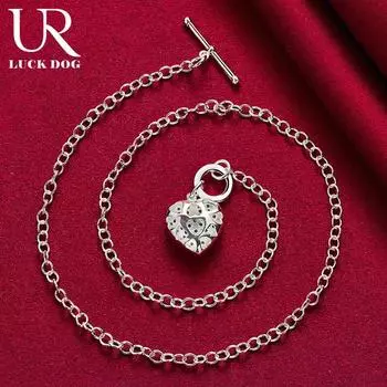 925 стерлингового серебра AAA циркон TO ожерелье модные свадебные украшения 45CM