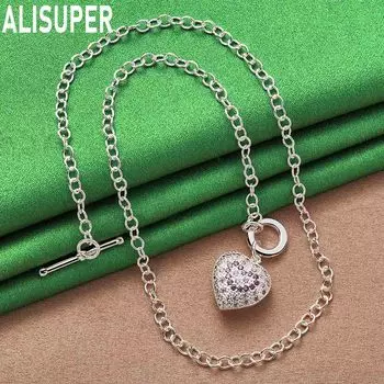 925 стерлингового серебра AAA циркон TO ожерелье модные свадебные украшения 45CM