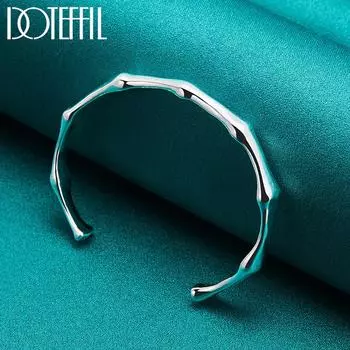 925 стерлингового серебра бамбуковый узел открывающийся браслет модные свадебные украшения 60MM