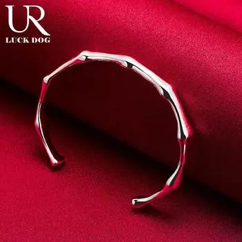 925 стерлингового серебра бамбуковый узел открывающийся браслет модные свадебные украшения 60MM