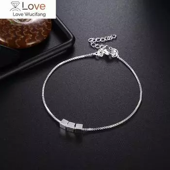 925 стерлингового серебра довольно простые 3 квадрата браслеты для женщин вечерние свадебные аксессуары подарки ювелирные изделия