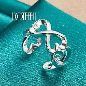 925 стерлингового серебра двойная линия женское кольцо модные свадебные украшения