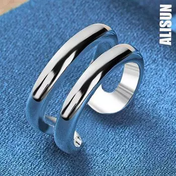 925 стерлингового серебра двойная линия женское парное кольцо модные свадебные украшения Opening