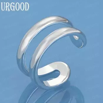 925 стерлингового серебра двойная линия женское парное кольцо модное очарование свадебные украшения 5#-10#