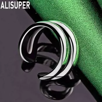 925 стерлингового серебра двойная линия женское парное кольцо модное очарование изысканные свадебные украшения 5#-10#