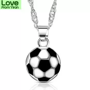 925 стерлингового серебра футбольное ожерелье для мужчин и женщин модные ювелирные изделия высокого качества футбольный кулон девочка мальчик ожерелье подарок на день рождения 50cm