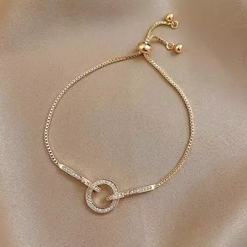 925 стерлингового серебра геометрический змея цепь круг браслет для женщин позолоченный браслет блестящий циркон ювелирные изделия для вечеринок подарки