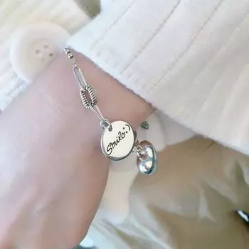 925 стерлингового серебра кисточка сердце круглый бисер браслет и браслет для женщин девочек ювелирные изделия Sl037