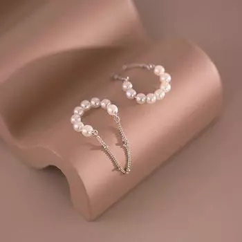 925 стерлингового серебра клипсы на серьги для женщин жемчужные кисточки цепочка серьги-каффы подарок на день рождения ювелирные изделия оптом золотой