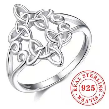 925 стерлингового серебра колдовство кельтские узлы кольца для женщин крест вечности перстни винтажный амулет ювелирные изделия подарок 6