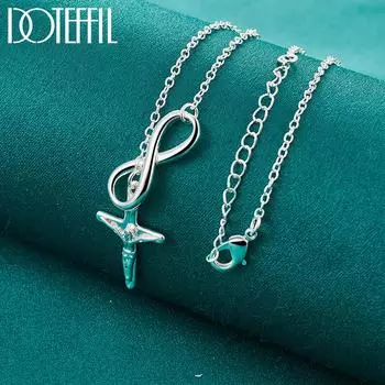 925 стерлингового серебра крест кулон свадебное ожерелье ювелирные изделия модные украшения O-40cm