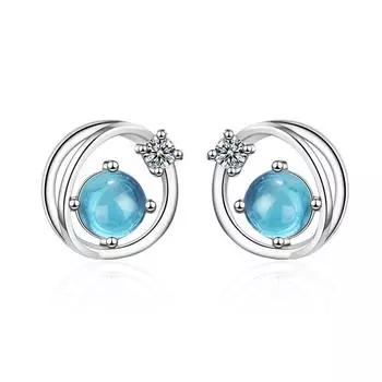 925 стерлингового серебра кристальная планета круглые серьги-гвоздики для женщин вечеринка свадьба ювелирные изделия Pendientes eh219