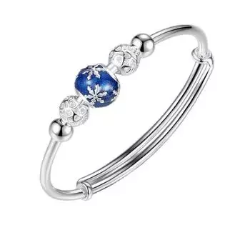 925 стерлингового серебра круглый бисер снежинка ловец снов браслет и браслет для женщин элегантный ювелирный подарок sl303