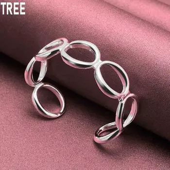 925 стерлингового серебра круглый браслет O модный шарм свадебные украшения 58mm