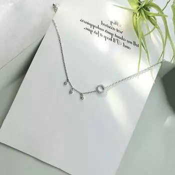 925 стерлингового серебра круглый циркон кисточка браслет на щиколотку геометрический браслет на щиколотку для женщин летние пляжные украшения S-B322