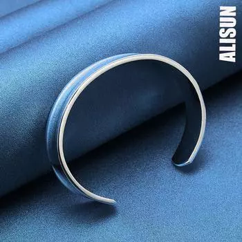 925 стерлингового серебра круглый гладкий 12 мм регулируемый браслет модные свадебные украшения 67MM