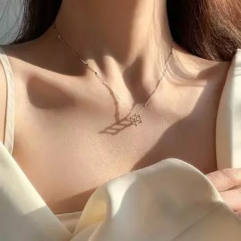 925 стерлингового серебра куб геометрическое ожерелье женский простой элегантный блестящий цепочка чокер кулон ожерелья подарок золотистый