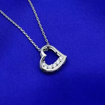 925 стерлингового серебра кулон в форме сердца колье со стразами Aaaa Cz ожерелье роскошные ювелирные изделия ожерелья для женщин ожерелья 40cm+5cm