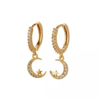 925 стерлингового серебра маленькие звезды луна серьги кольца для женщин предотвратить аллергию подвески серьги изящные ювелирные изделия