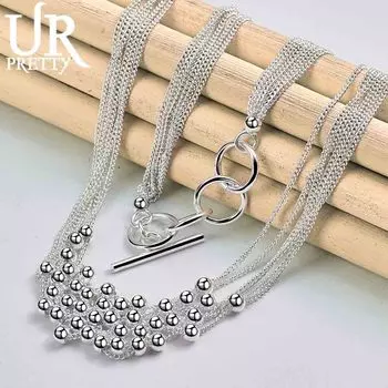 925 стерлингового серебра маленькое ожерелье из бисера винограда модные свадебные украшения 45CM