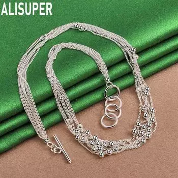 925 стерлингового серебра маленькое ожерелье из бисера винограда модные свадебные украшения 45CM