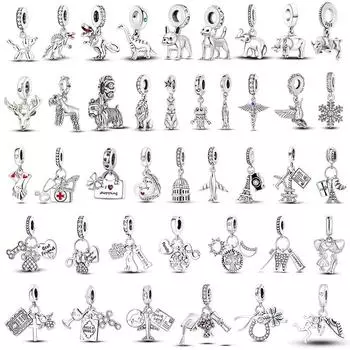 925 стерлингового серебра мода классика камера животные цветы шармы бусины подвески подходят Pandora оригинальный браслет DIY изготовление ювелирных изделий
