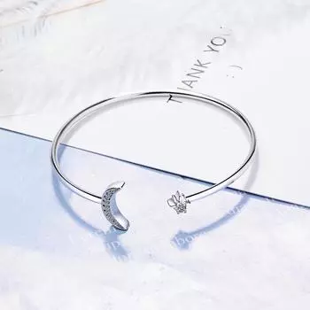 925 стерлингового серебра мода звезда и луна браслеты браслет мозаика циркон браслеты для женщин и девочек дропшиппинг S-B35