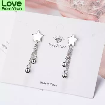 925 стерлингового серебра мода звезда кулон с цепочкой для ушей серьги для девушки ювелирные изделия подарок дропшиппинг S-E819