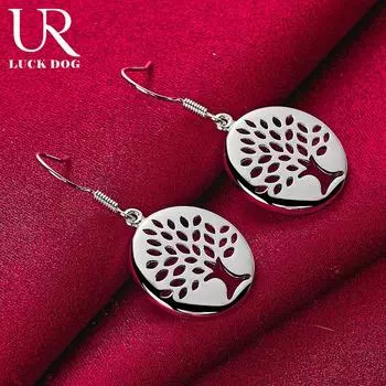 925 стерлингового серебра модные свадебные кулон пирсинг серьги модные свадебные украшения 1.80*1.80cm