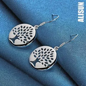 925 стерлингового серебра модные свадебные кулон пирсинг серьги модные свадебные украшения 1.80*1.80cm