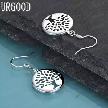 925 стерлингового серебра модные свадебные кулон пирсинг серьги модные свадебные украшения 1.80*1.80cm