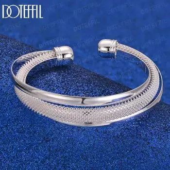 925 стерлингового серебра модные украшения большой сетчатый браслет модные свадебные украшения 55MM