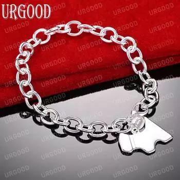 925 стерлингового серебра мужские и женские модные ювелирные изделия кулон браслет модные подвески свадебные украшения 20cm