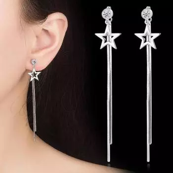 925 стерлингового серебра новые ювелирные изделия высокого качества женские модные серьги ретро длинные кисточки кубический цирконий поп-крючок серьги