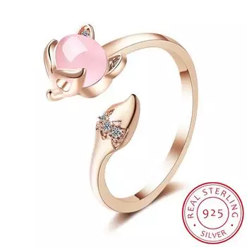 925 стерлингового серебра новые женские ювелирные изделия высокого качества кристалл циркон агат лиса кольцо размер регулируемый кольцо Bague Anillos Resizable серебряный