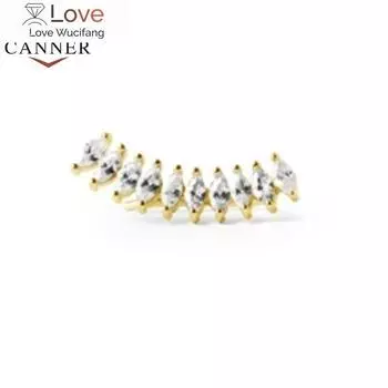 925 стерлингового серебра новый тренд геометрические конский глаз циркон серьги гвоздики для женщин пирсинг серьги ювелирные изделия подарки 1 шт