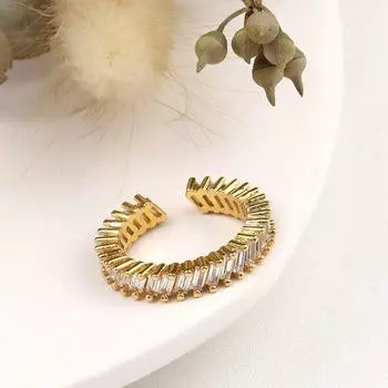 925 стерлингового серебра обручальные кольца для женщин циркон элегантные открытые регулируемые кольца ювелирные изделия Resizable