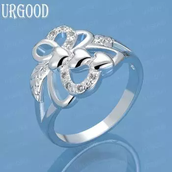 925 стерлингового серебра очаровательное кольцо с тремя сердечками модные украшения для свадьбы 7#