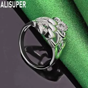 925 стерлингового серебра очаровательное кольцо с тремя сердечками модное очарование изысканные свадебные украшения 7#