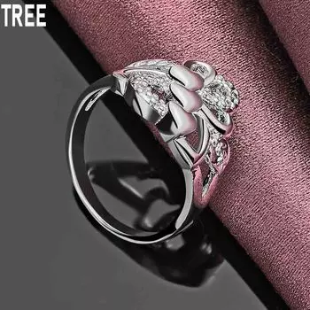 925 стерлингового серебра очаровательное кольцо с тремя сердечками изысканный шарм модные свадебные украшения 7#