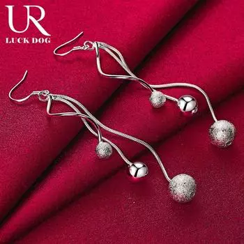 925 стерлингового серебра очаровательные бусины кулон пирсинг серьги модные свадебные украшения 8.60*0.80cm