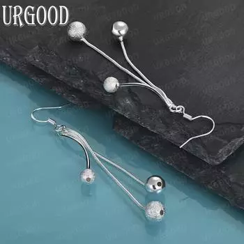 925 стерлингового серебра очаровательные бусины кулон пирсинг серьги модные свадебные украшения 8.60*0.80cm