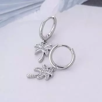 925 стерлингового серебра Паве циркон кокосовая пальма серьги кольца женские золотые продажа корейские ювелирные изделия золотистый