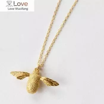 925 стерлингового серебра пчелы золото ожерелья и подвески для женщин мода леди фестиваль подарок стерлингового серебра-ювелирные изделия ледяная цепь 45cm золотой